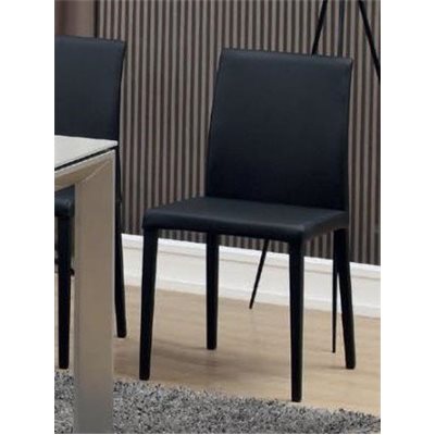 Steel and synthetic leather black chair Kora
