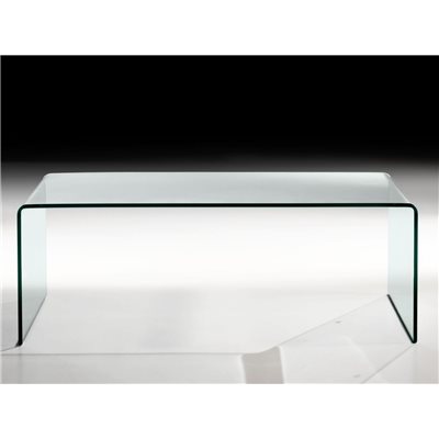 Tavolino con vetro curvo Garbis 110 cm