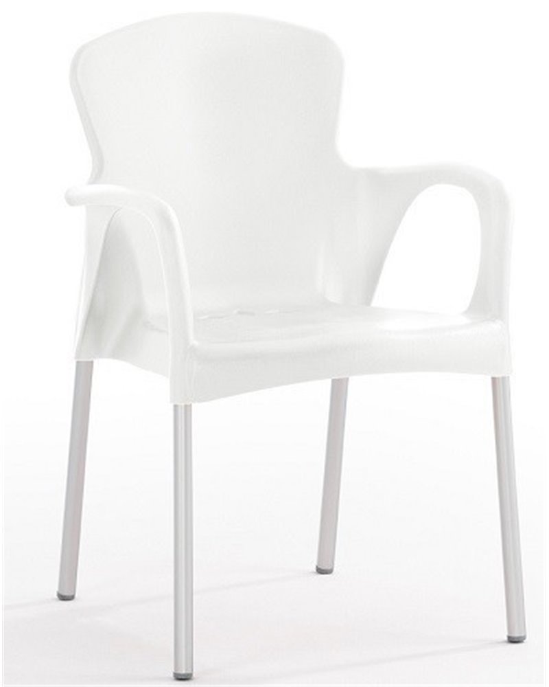 Set de 4 Sillones SENA blancos* y apilables