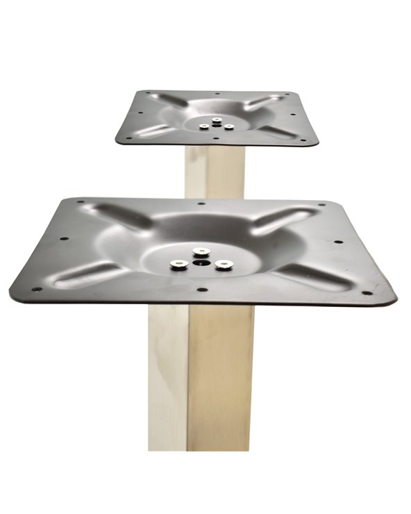 Set de 2 Bases de mesa IPANEMA, alta, acero inoxidable, 70x40x110 cm, pulido satinado