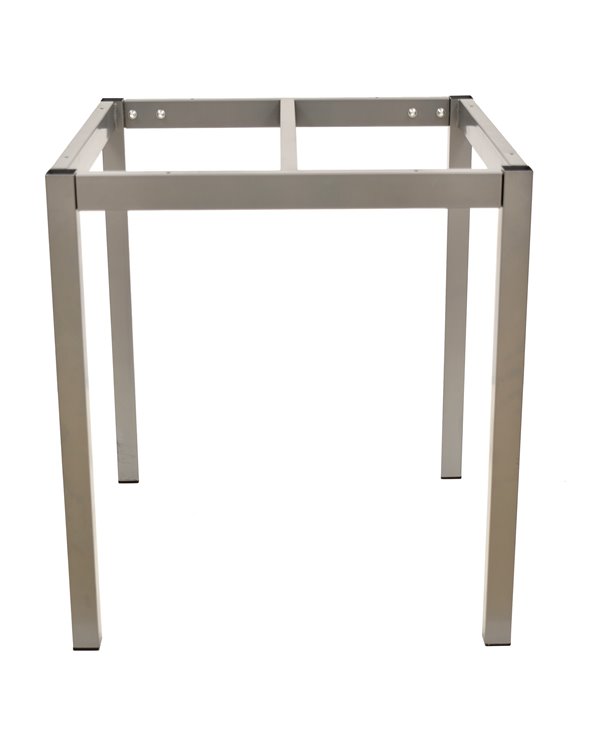 Set de Base de mesa LIRIO, metal, gris plata, 65 x 65 cms, altura 72 cms, para tableros de 70 x 70 cms