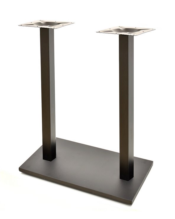 Set de Base de mesa BEVERLY, alta, rectangular, tubo cuadrado, negra, base de 70 x 40 cms, altura 110 cms