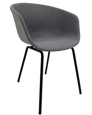 Set de 2 Sillones de metal KIEL, tapizado tejido gris claro