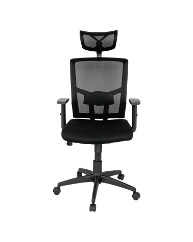 Sillón de oficina ESTAMBUL, ergonómico, basculante, malla negra, asiento tejido negro