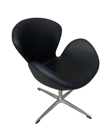 Sillón SW, tapizado en similpiel negra