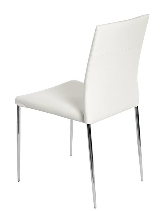 Set de Silla INMA, apilable, metal, similpiel blanca