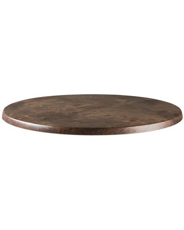Tablero de mesa Werzalit-SM, MARRÓN ÓXIDO 223, 80 cms de diámetro*.