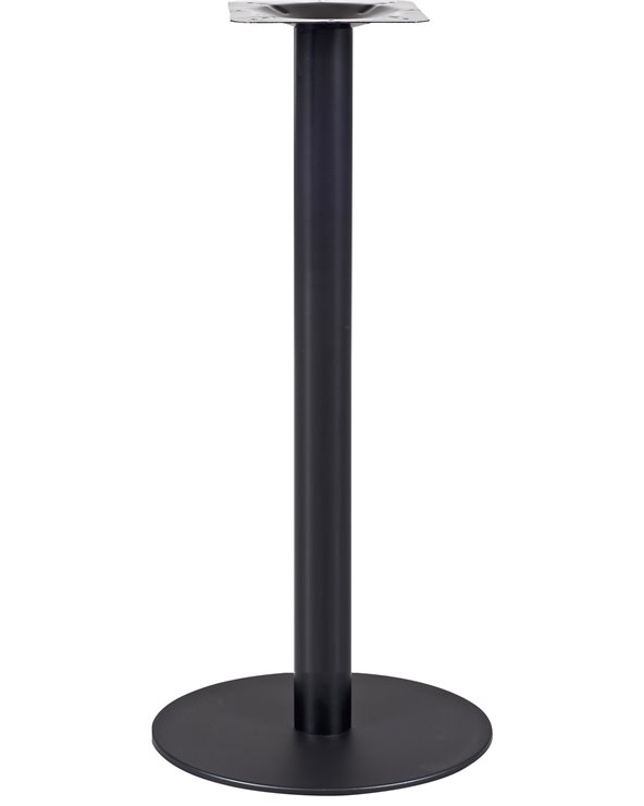 Base de mesa BOMBAY, tubo redondo, negra, base de acero de 8 mm. 45 cms de diámetro, altura 110 cms