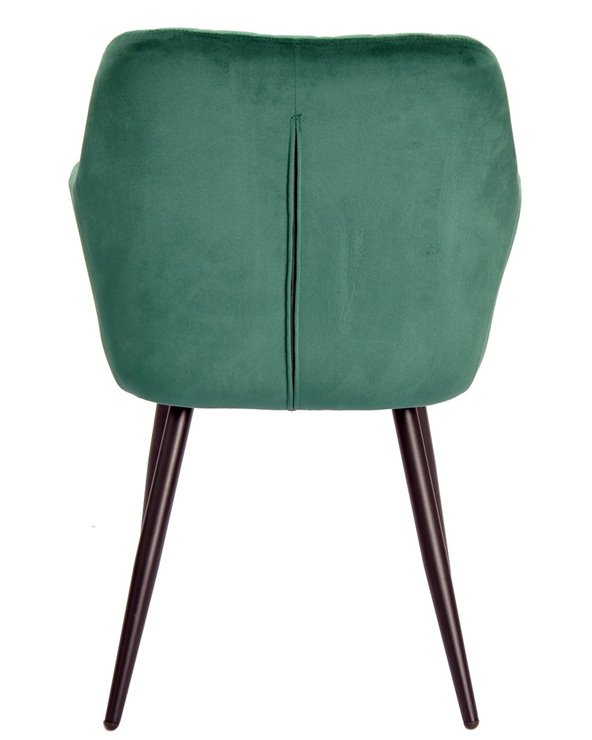 Sillón ROLANDO, metal, tapizado velvet 56 verde oscuro