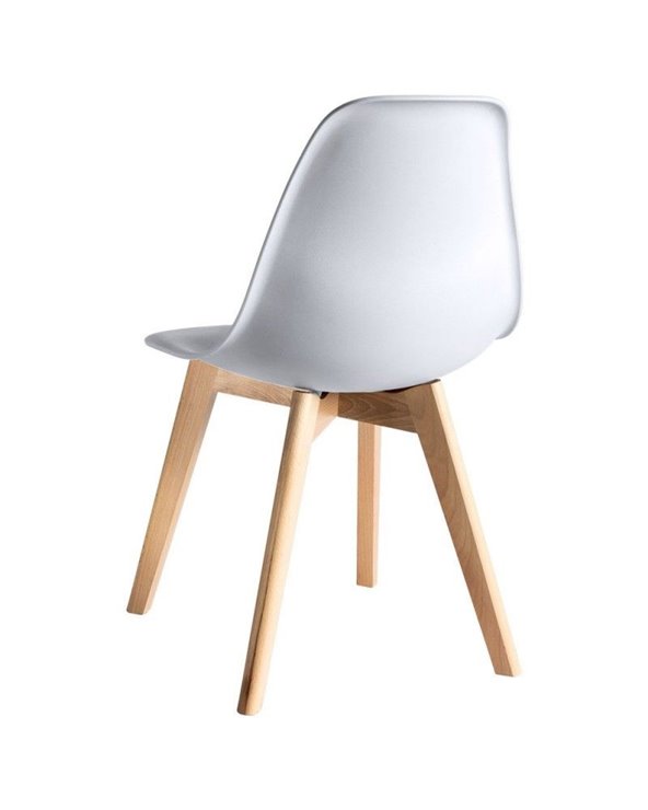 Silla MARAIS, madera, polipropileno blanco