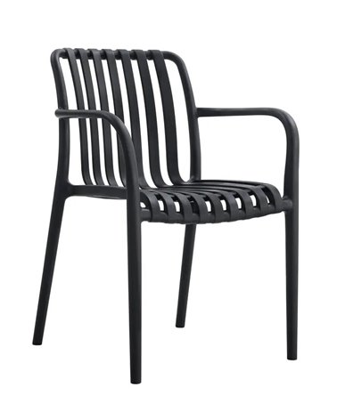 Sillón SALER, apilable, polipropileno negro