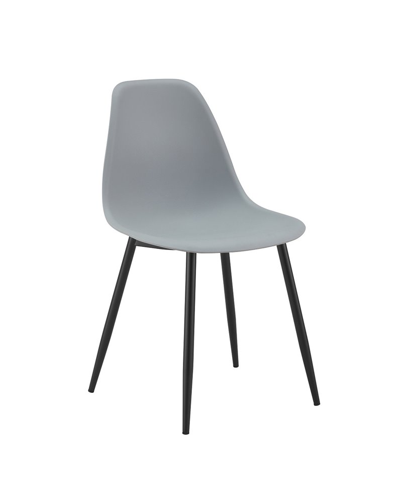 Silla CLUNY, metal negro, polipropileno gris