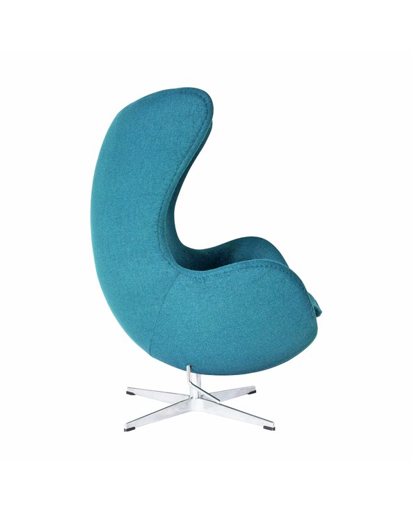 Sillón EG (TE), fibra de vidrio, basculante, tapizado cachemir turquesa