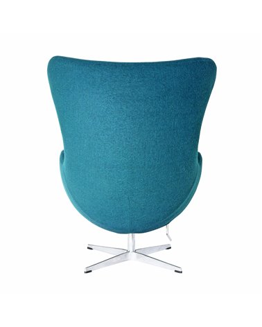 Sillón EG (TE), fibra de vidrio, basculante, tapizado cachemir turquesa