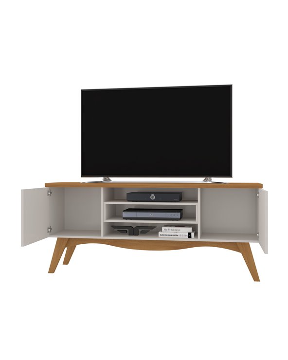 Mueble TV LIZ, blanco roto y coral, 160 cms.