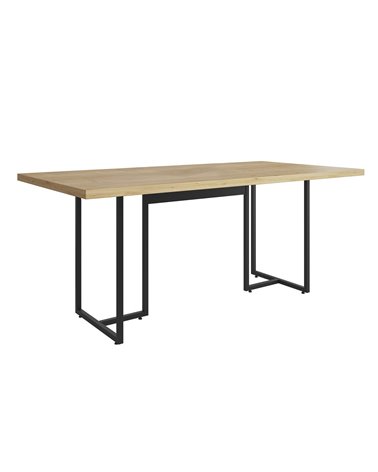 Mesa PRIME 40, metal negro, tapa MDP color natural, 180 x 90 cms