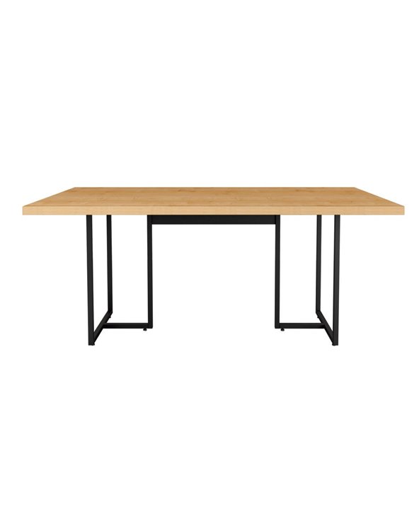 Mesa PRIME 40, metal negro, tapa MDP color natural, 180 x 90 cms