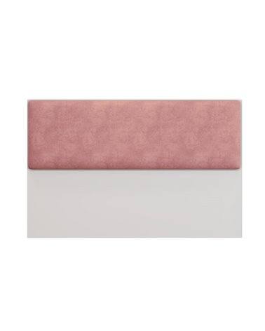 Cabecero UNI 160, MDP blanco, tejido velvet rosa, 160x5x90 cms