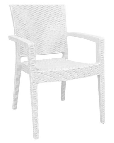 Sillón LIDO, apilable, polipropileno blanco